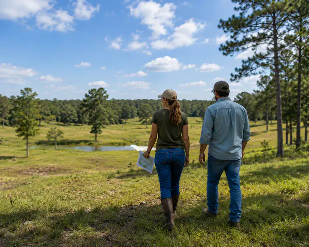 North Florida acreage showing usable high ground alongside low wet wooded areas that limit practical land use