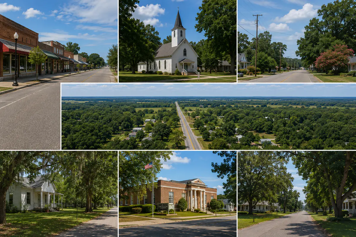 Quiet small-town communities and rural lifestyle in Washington County Florida